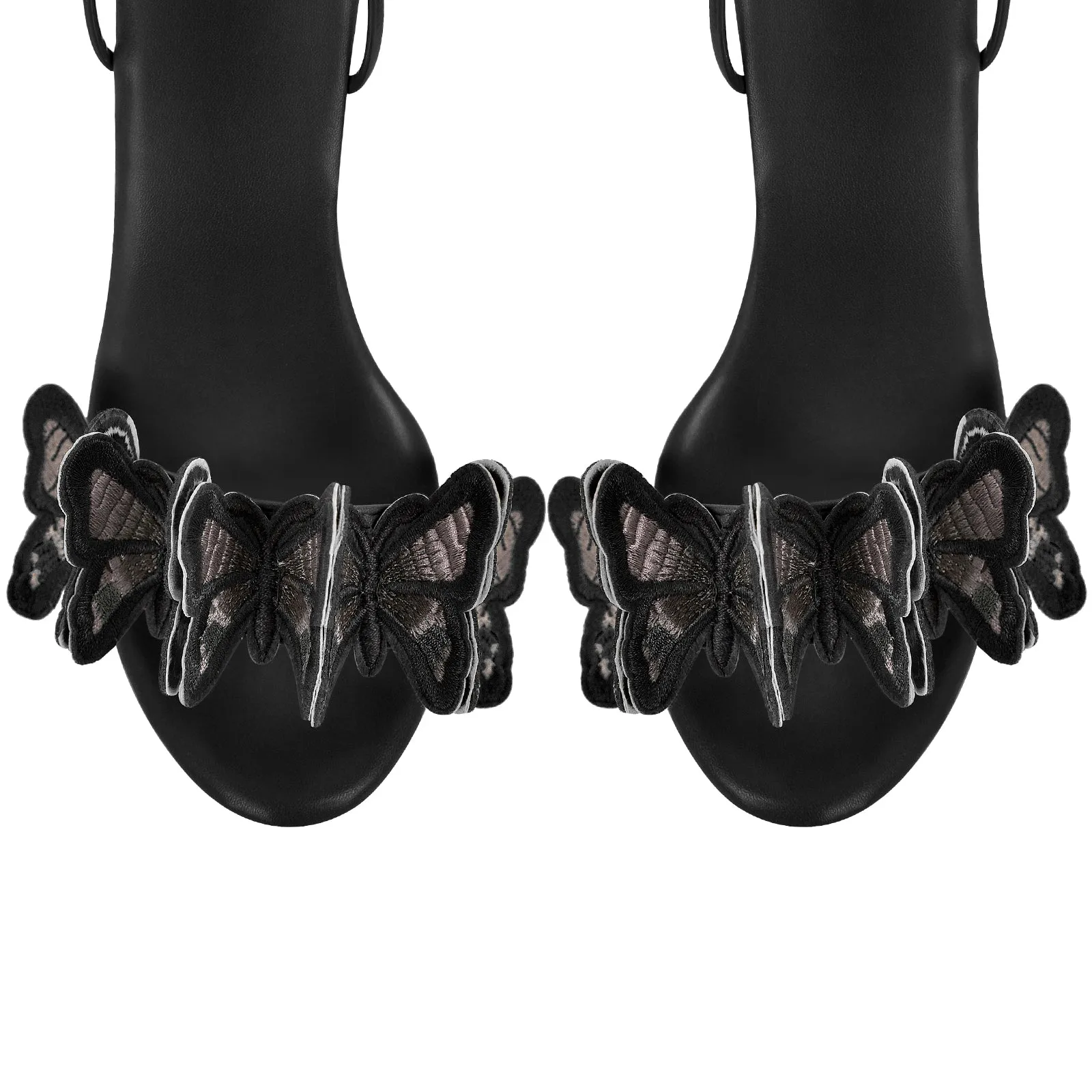 Round Toe Butterfly Lace-up Platform Stiletto Sandals