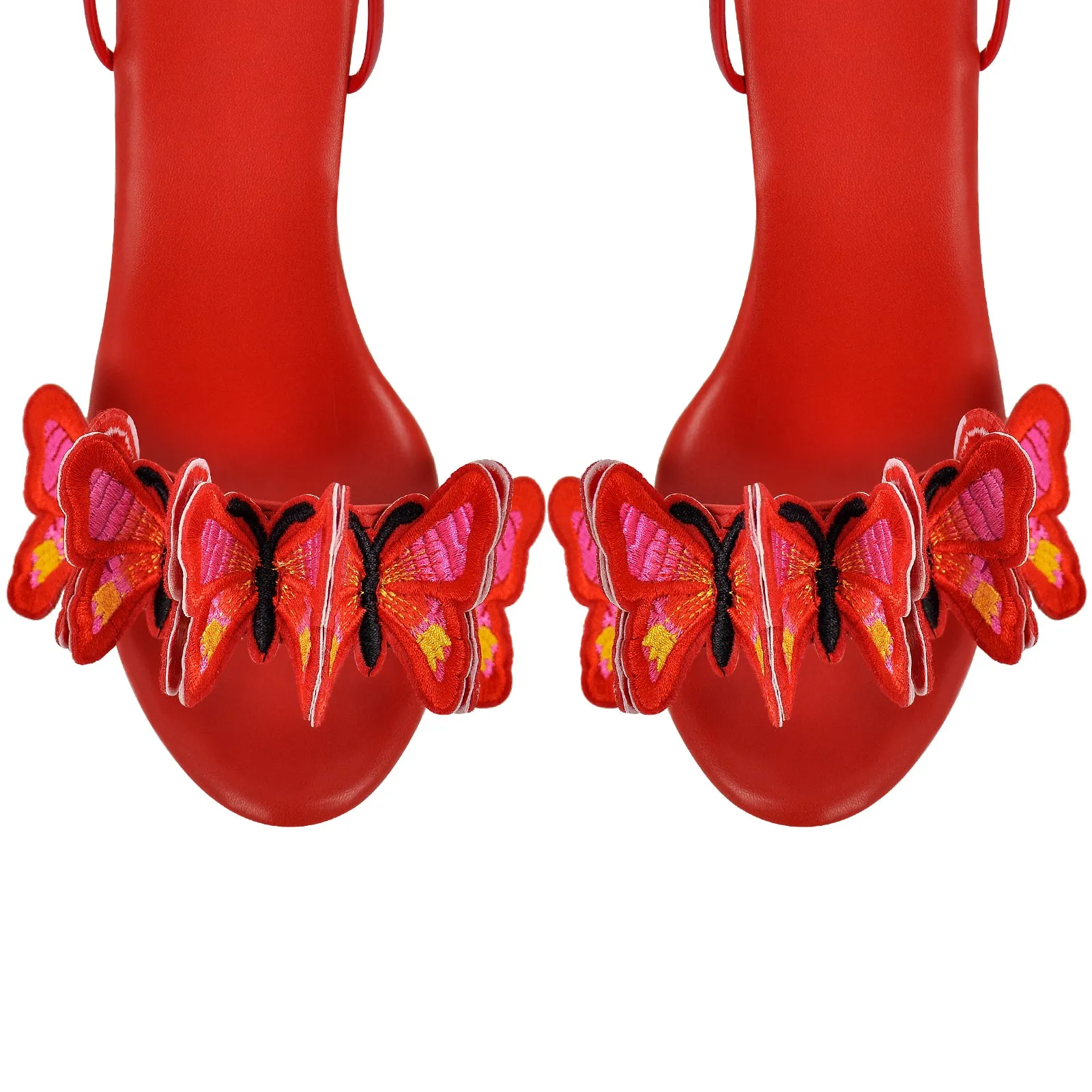 Round Toe Butterfly Lace-up Platform Stiletto Sandals