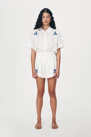 ROWIE - Aries Linen Shorts - Bone