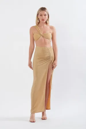 RUCHED SKIRT IN SUNSET GOLD SHIMMER