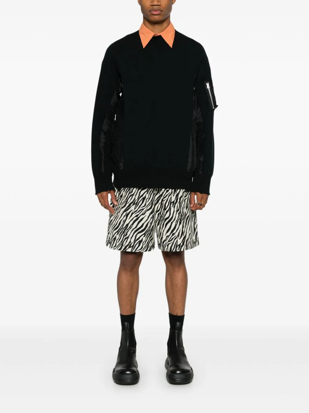 Sacai bomullsblandning crewneck sweatshirt