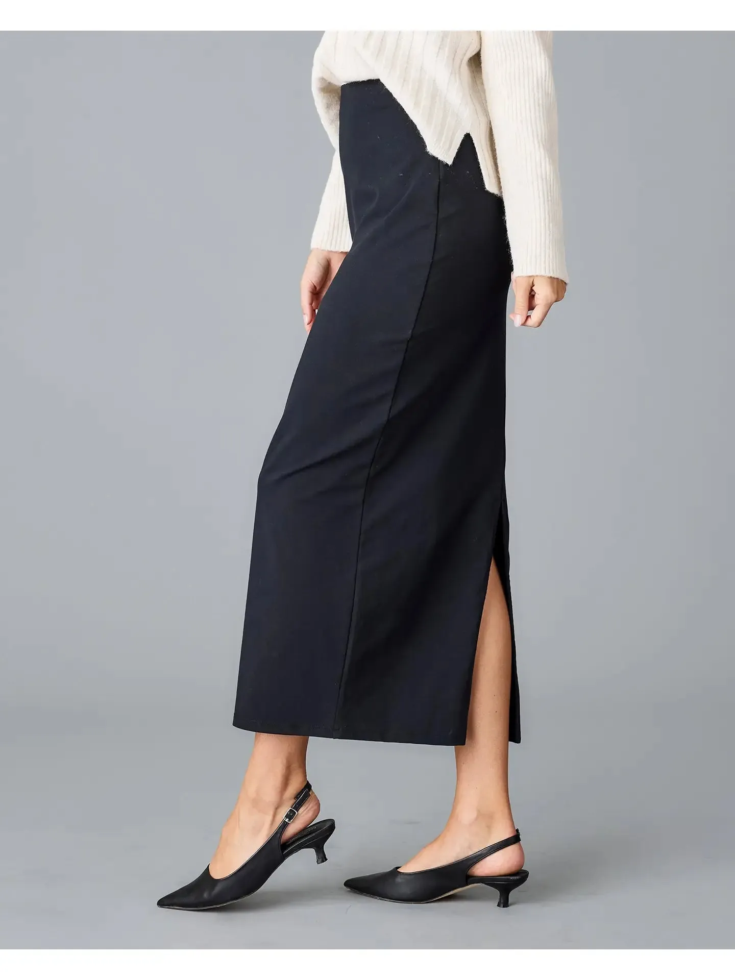 Sadie Straight Maxi Skirt - Black
