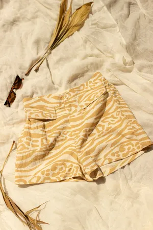 Safari Print High Waisted Shorts