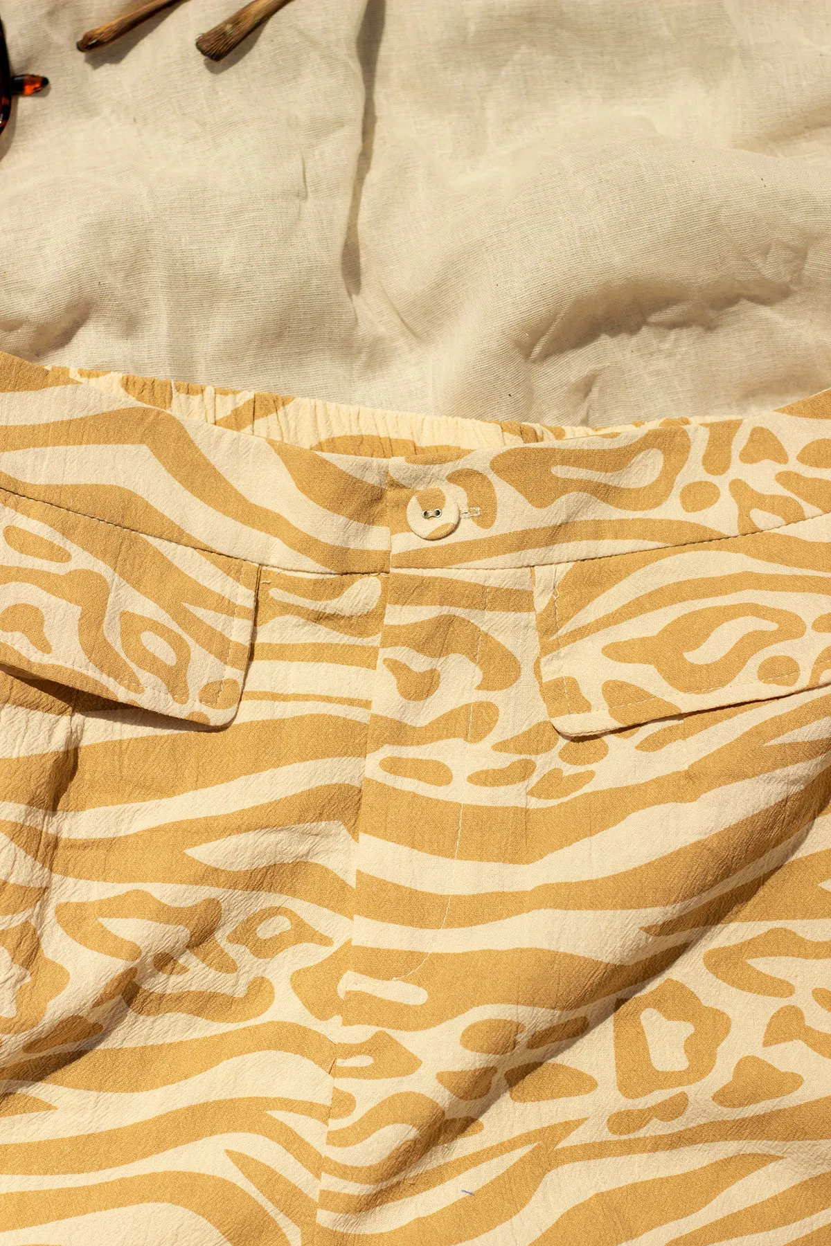 Safari Print High Waisted Shorts