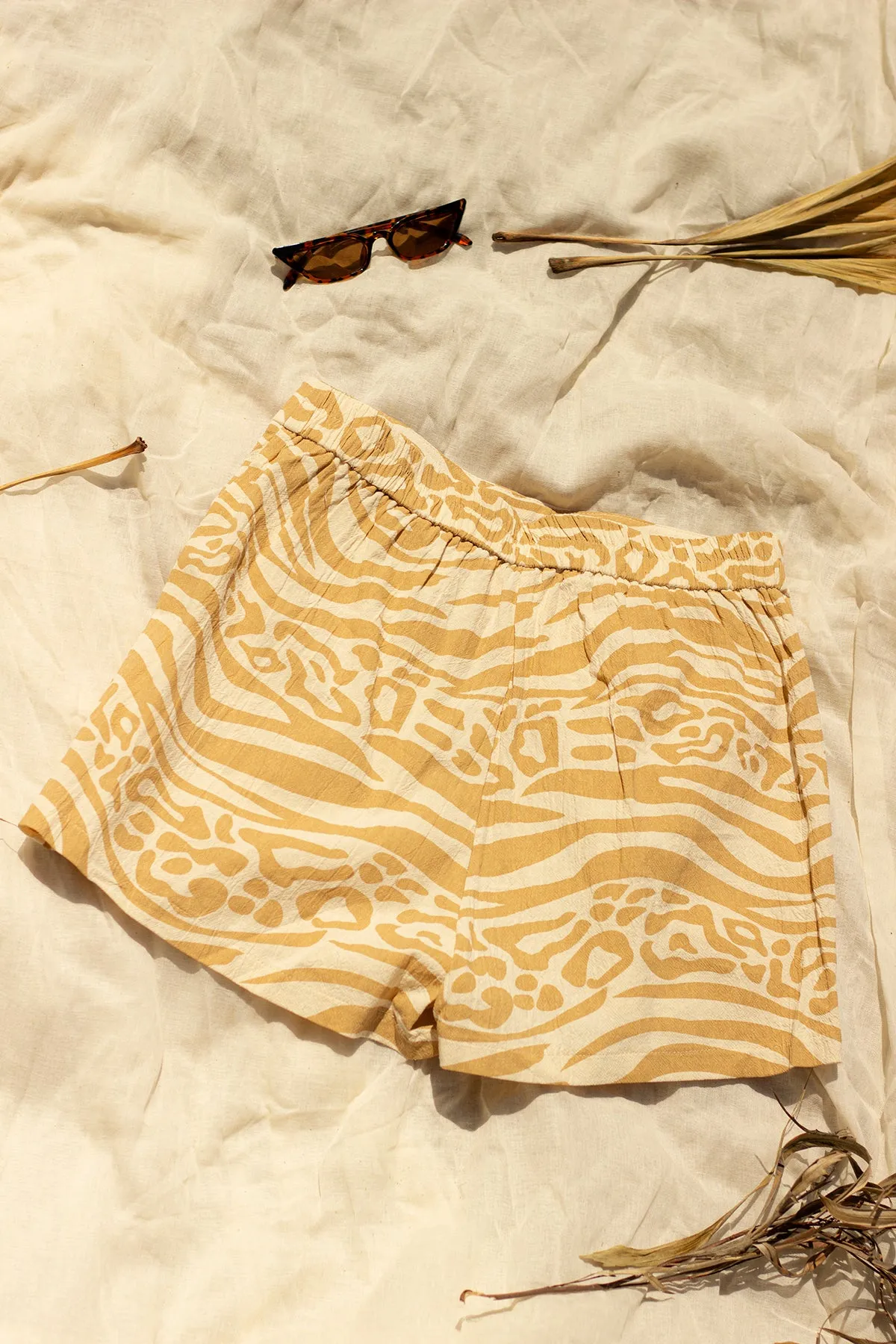 Safari Print High Waisted Shorts