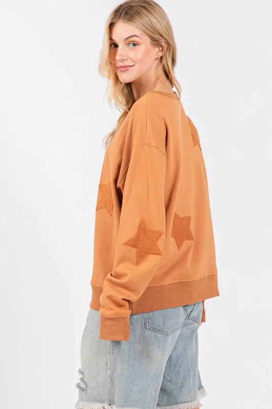 SAGE   FIG Star Patch Long Sleeve Sweatshirt