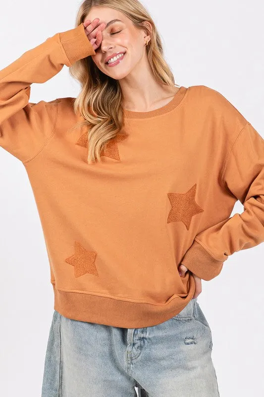 SAGE   FIG Star Patch Long Sleeve Sweatshirt