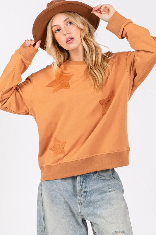 SAGE   FIG Star Patch Long Sleeve Sweatshirt