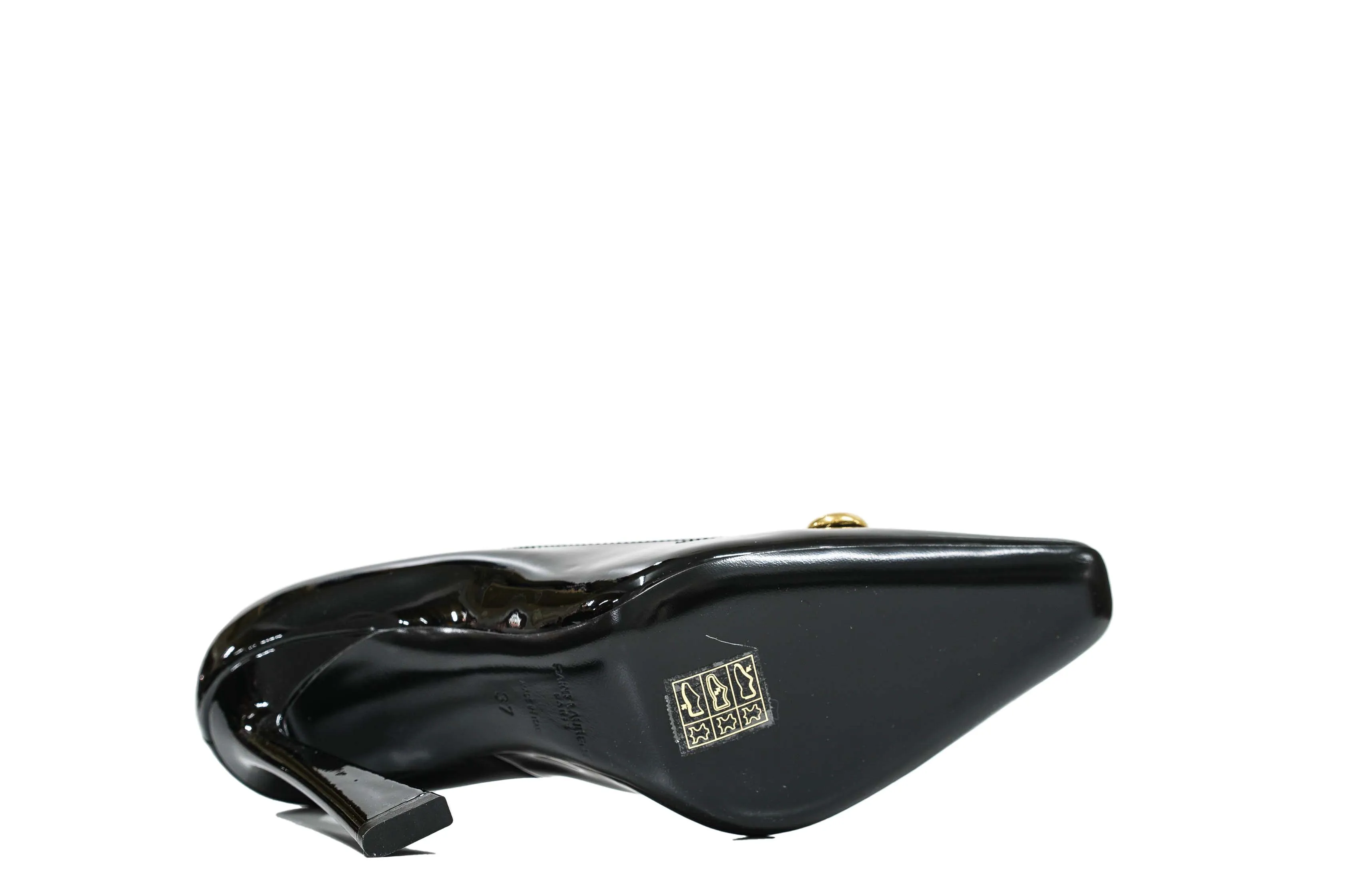 Saint Laurent Women's Black Patent Chain Pump 716572 Silvana 110 Pump  - 50% OFF
