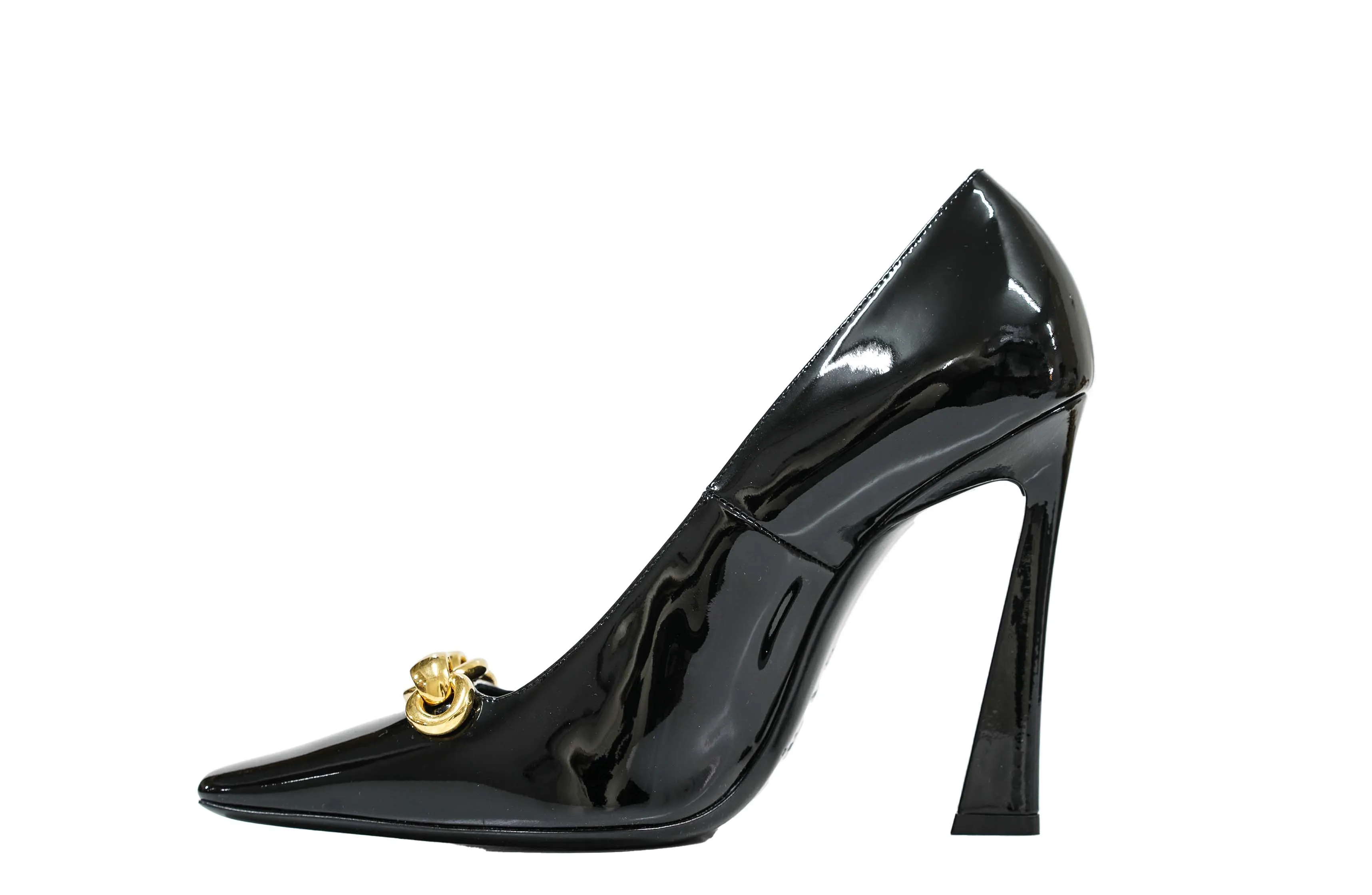 Saint Laurent Women's Black Patent Chain Pump 716572 Silvana 110 Pump  - 50% OFF