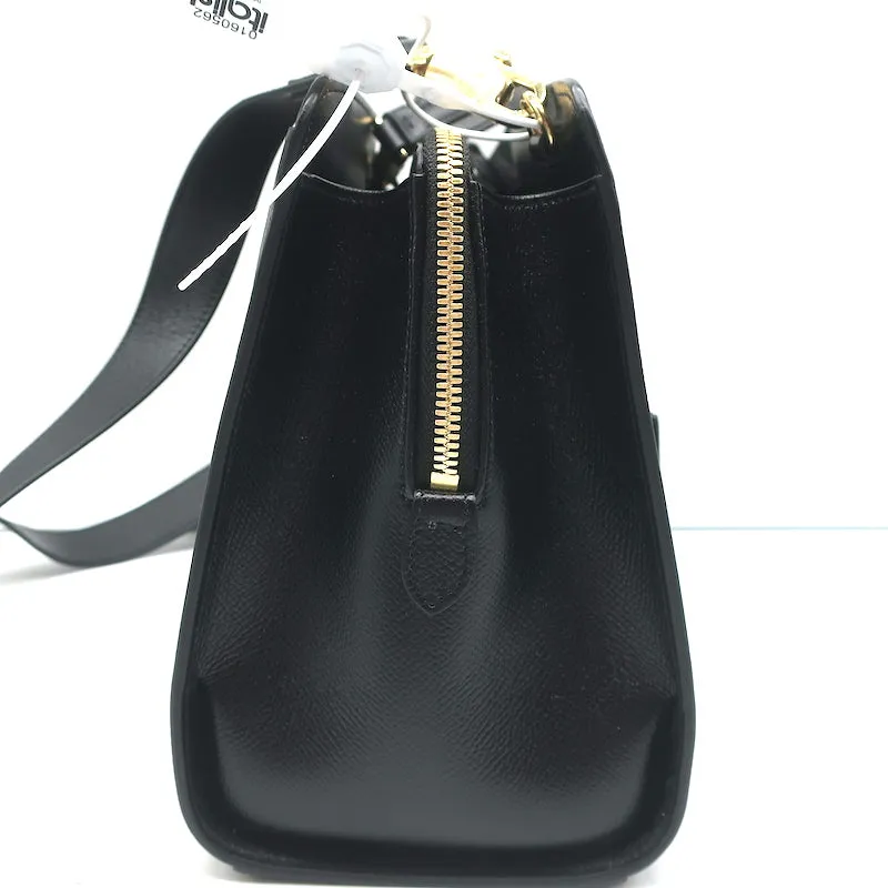 Salvatore Ferragamo Today Small Satchel Black Pebbled Leather Crossbody NEW