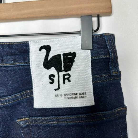 SANDRINE ROSE Super Flare Wide Leg Jeans Indigo NWT in Size 29