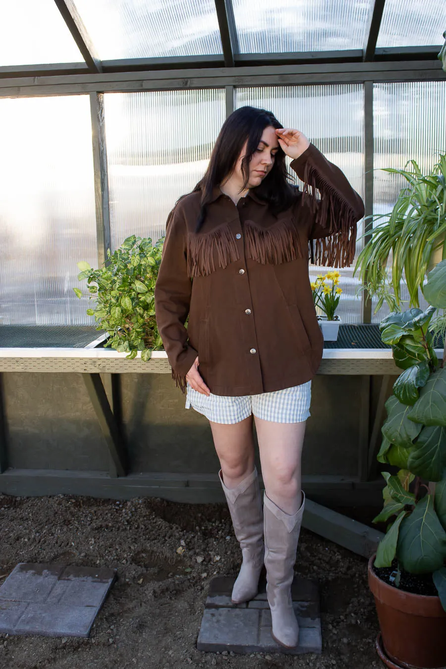 Santa Fe Espresso Western Fringe Jacket
