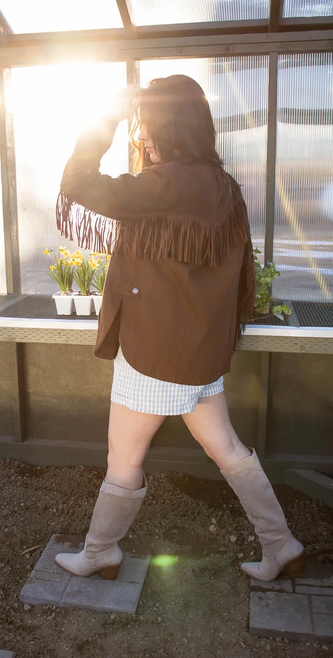 Santa Fe Espresso Western Fringe Jacket