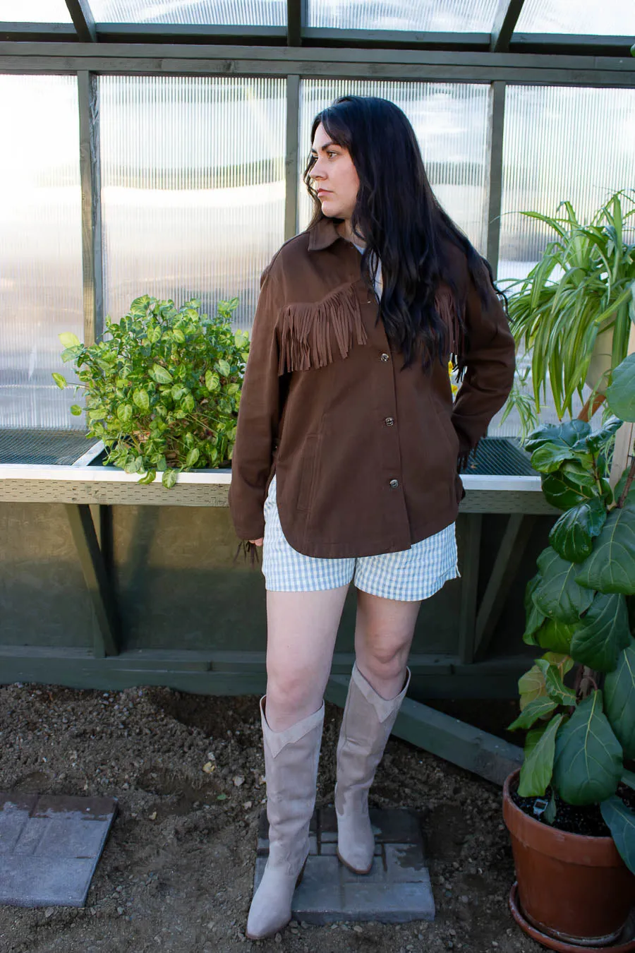 Santa Fe Espresso Western Fringe Jacket