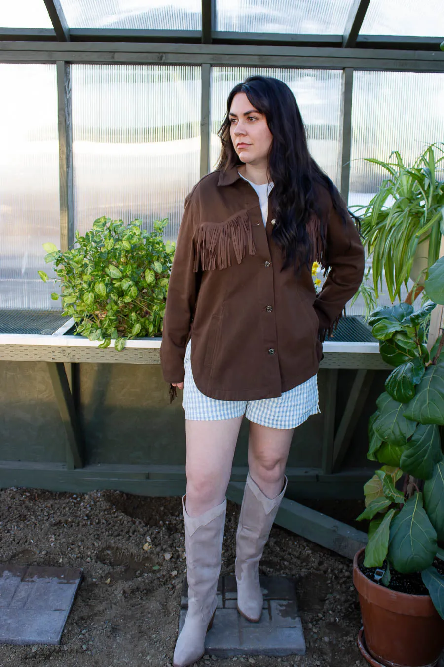Santa Fe Espresso Western Fringe Jacket