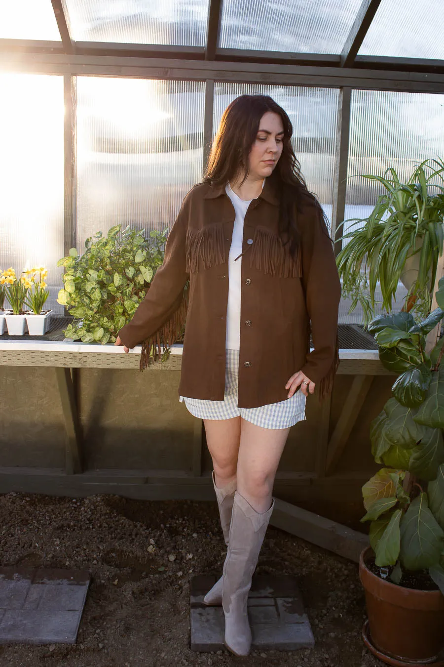 Santa Fe Espresso Western Fringe Jacket