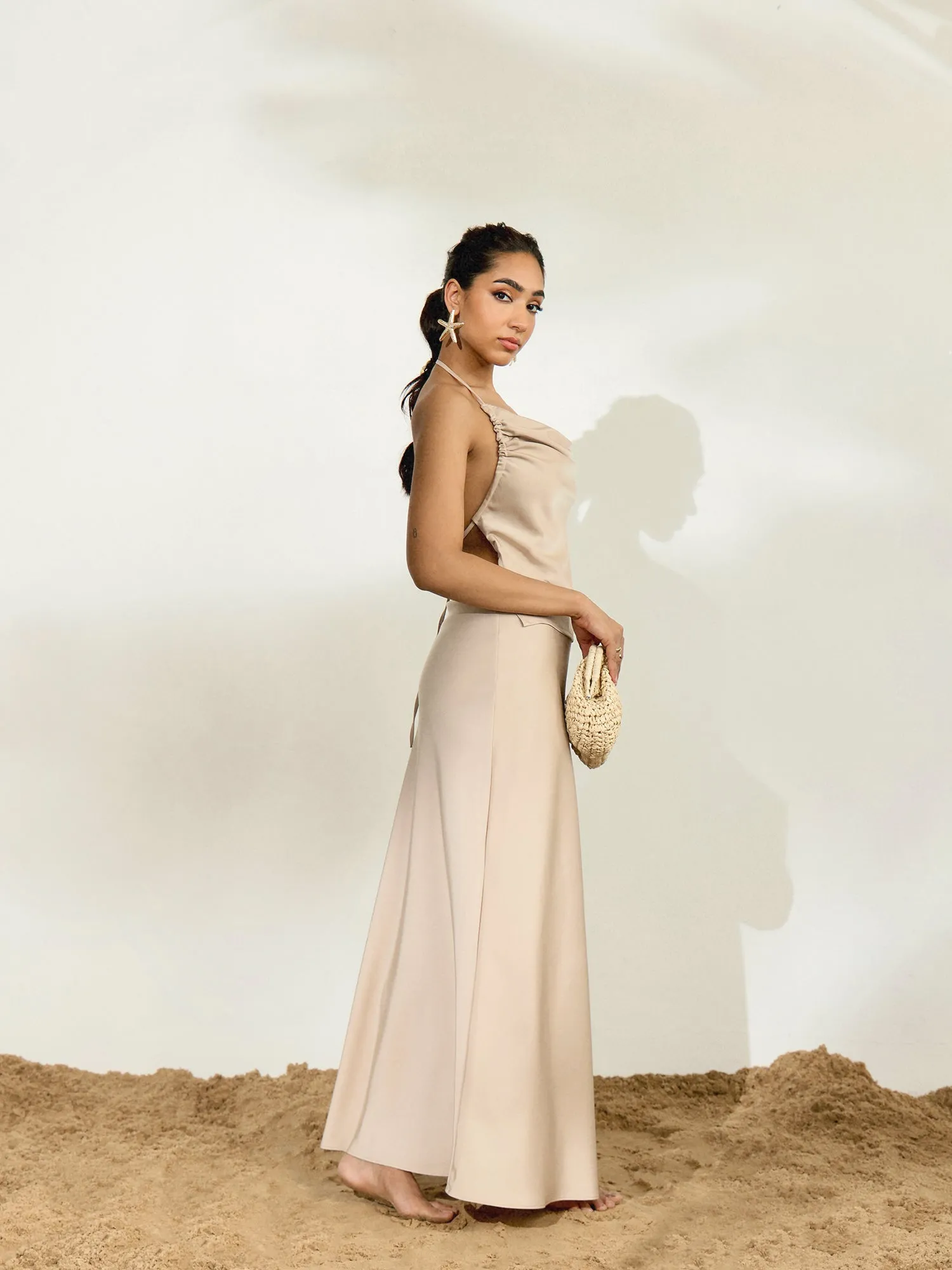 Satin Bias Maxi Skirt