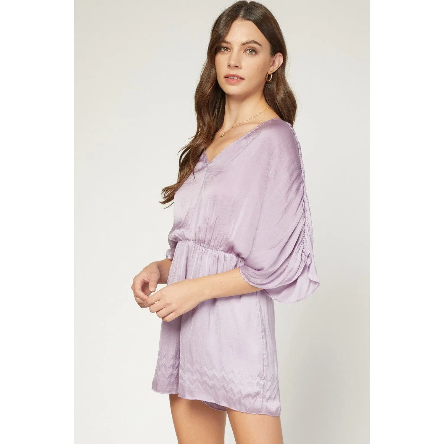 Satin V-Neck Romper