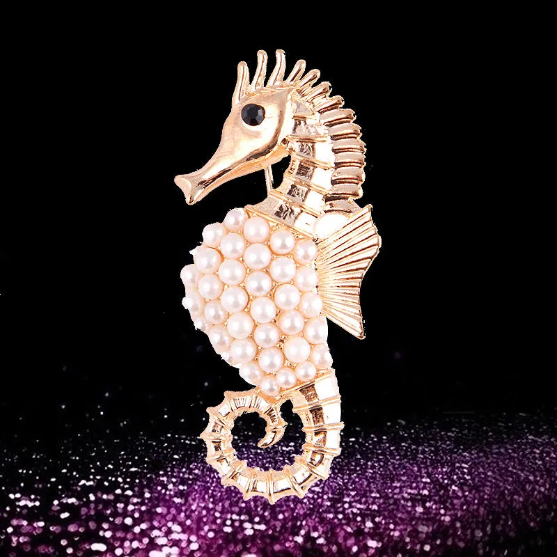 SB357 - Pearl Seahorse Brooch