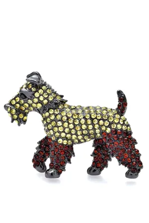 Schnauzer Dog Καρφίτσα Σκύλος με Κρύσταλλα