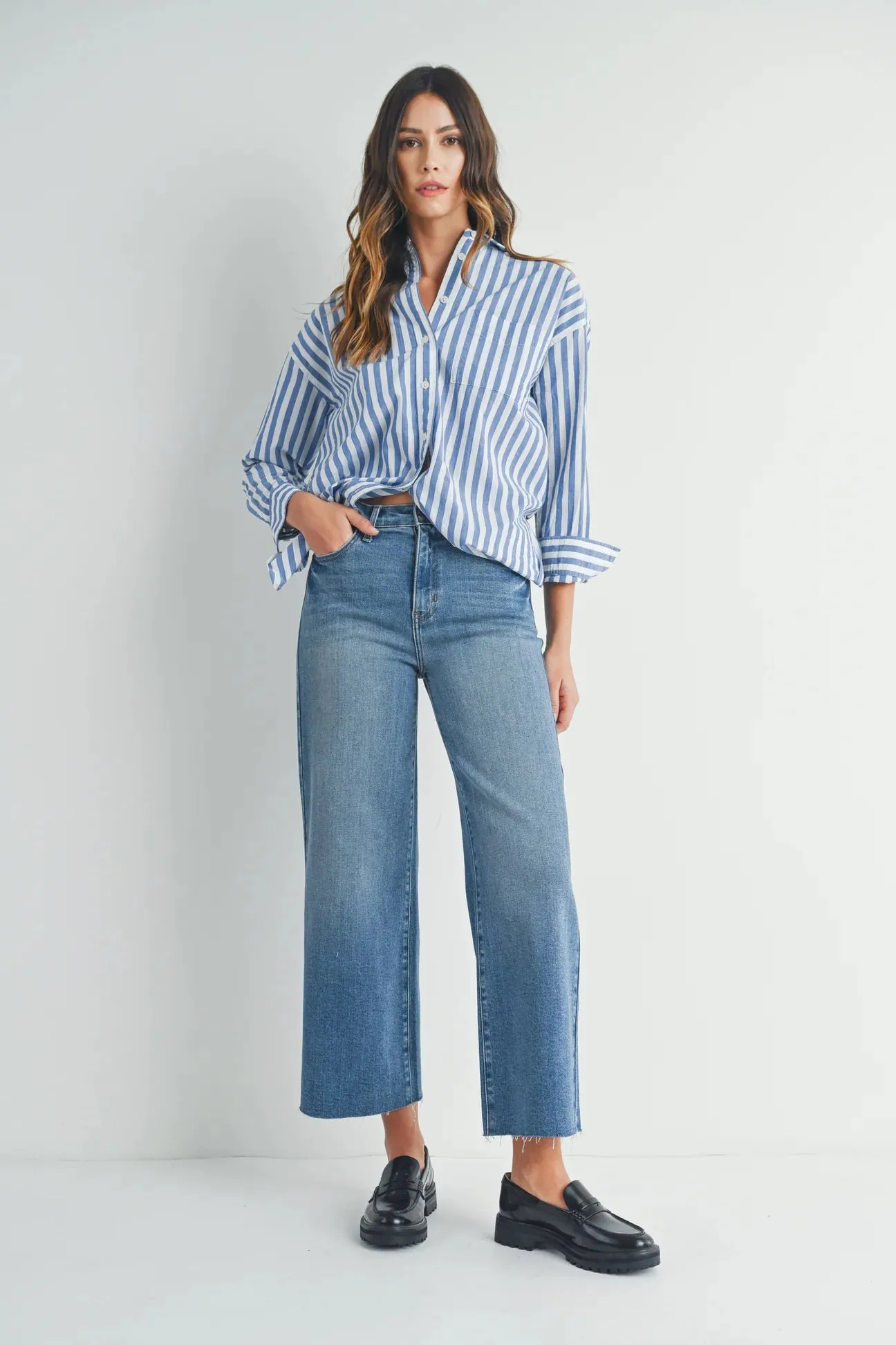 Scissor Cut Wide Leg Denim