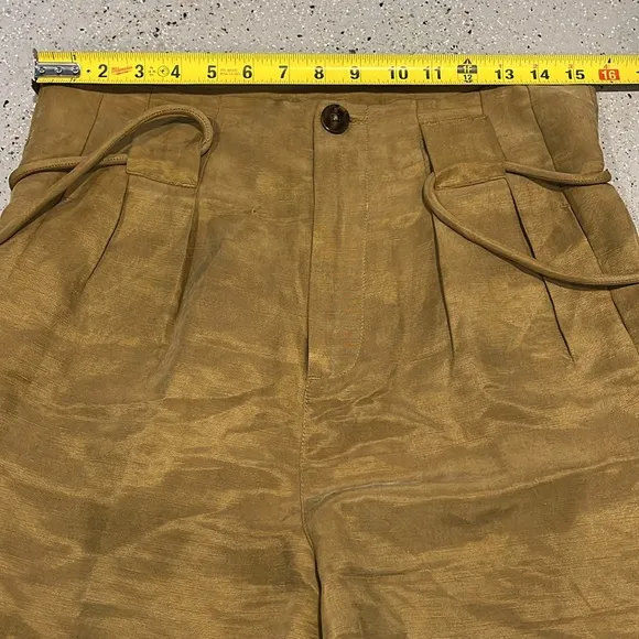 SCOTCH &amp; SODA STAY SUNNY HIGH WAISTED PAPER BAG SHORTS COCONUT SHELL BRN SIZE M