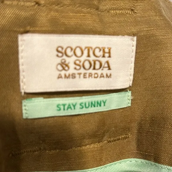 SCOTCH &amp; SODA STAY SUNNY HIGH WAISTED PAPER BAG SHORTS COCONUT SHELL BRN SIZE M