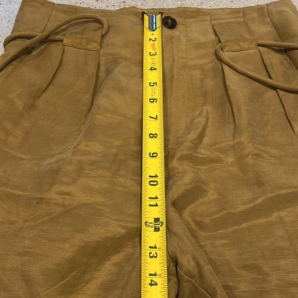 SCOTCH &amp; SODA STAY SUNNY HIGH WAISTED PAPER BAG SHORTS COCONUT SHELL BRN SIZE M