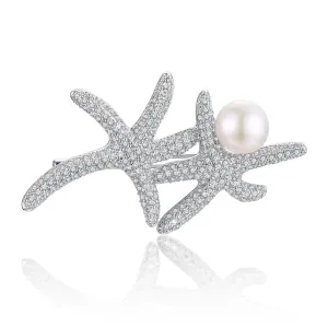 Sea Star Pearl Brooch