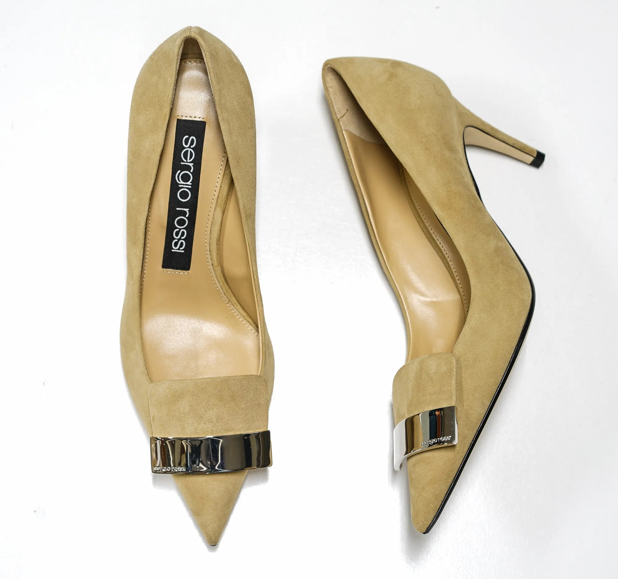 Sergio Rossi Women's Suede Cappuccino Pump A78950