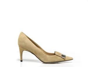 Sergio Rossi Women's Suede Cappuccino Pump A78950