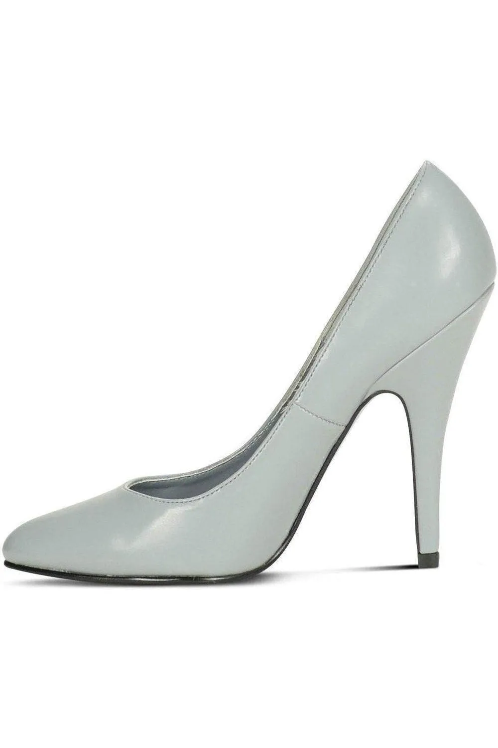 Sexy-4211 Vintage High Heel Pump | Grey Faux Leather