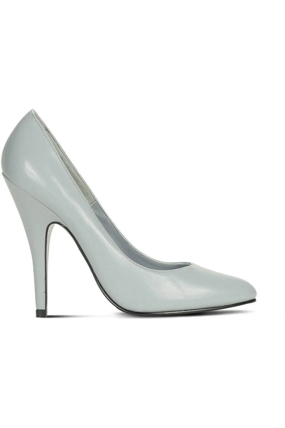 Sexy-4211 Vintage High Heel Pump | Grey Faux Leather