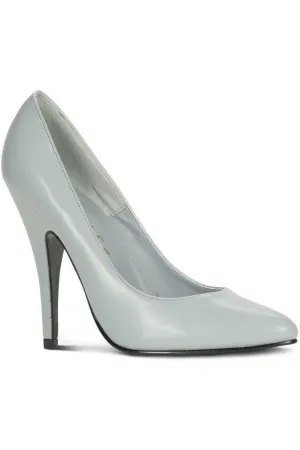 Sexy-4211 Vintage High Heel Pump | Grey Faux Leather