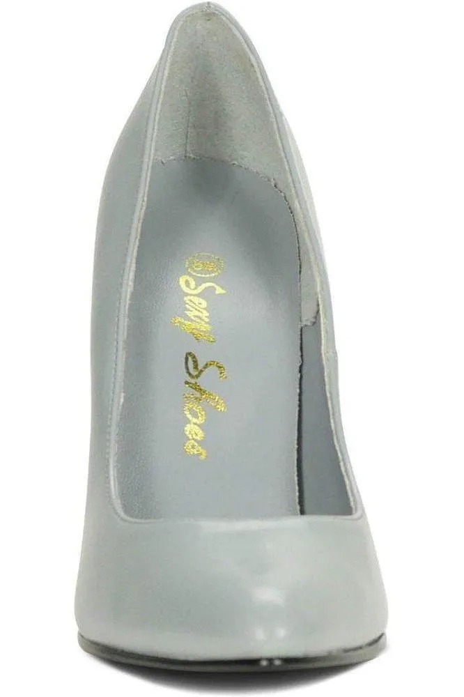 Sexy-4211 Vintage High Heel Pump | Grey Faux Leather