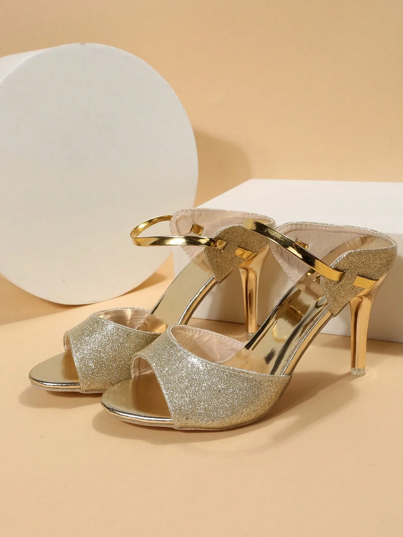 Sexy High Heel Women's Slippers, Open Toe With Fashionable Thin Heels And Ankle Strap, Suitable For Clubbing