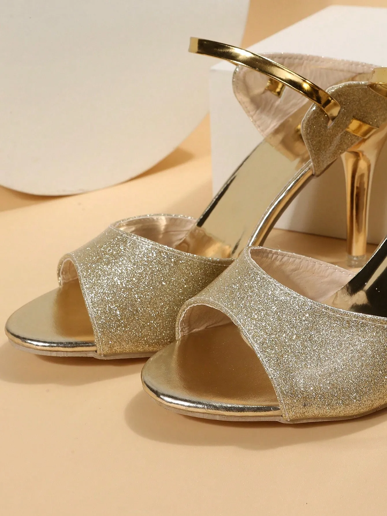 Sexy High Heel Women's Slippers, Open Toe With Fashionable Thin Heels And Ankle Strap, Suitable For Clubbing