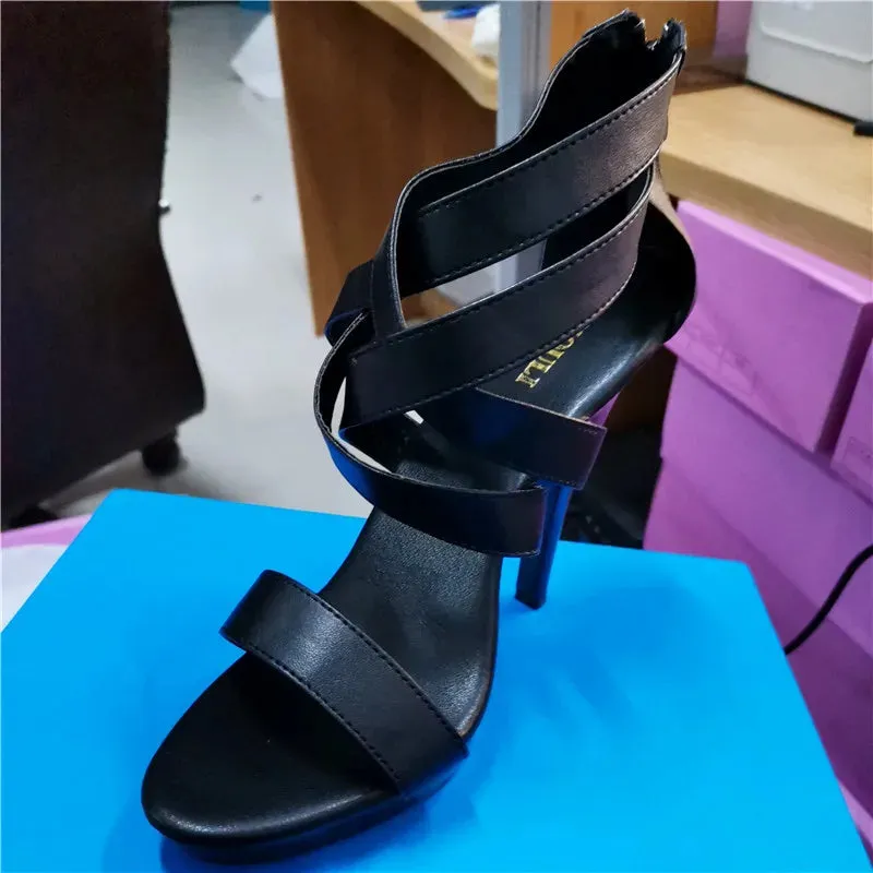 sexy Roman sandals, model heels 13 cm platform platform sandals high heels
