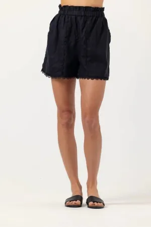 Shivani Linen Shorts In Black