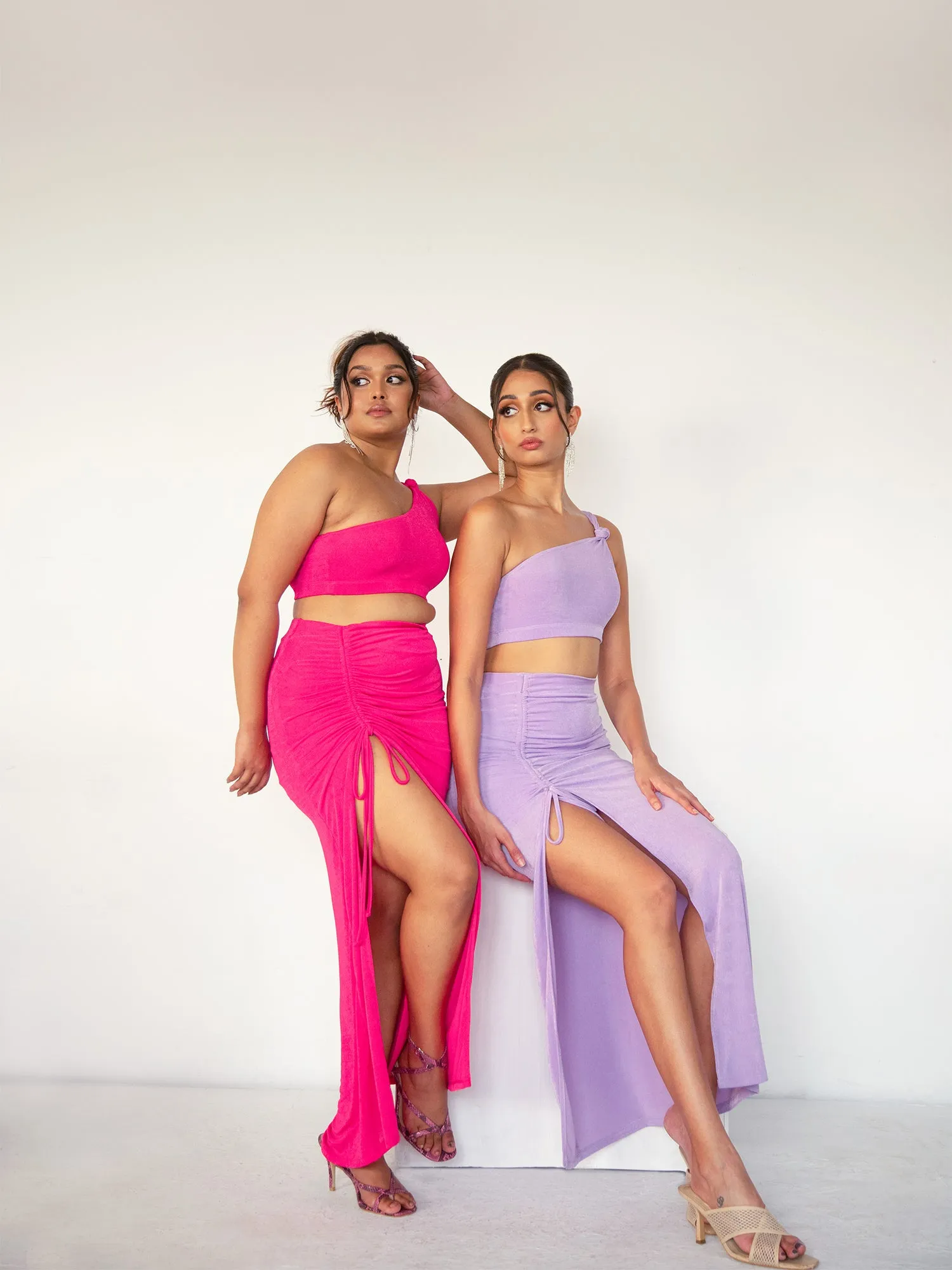Side Ruched Maxi Skirt