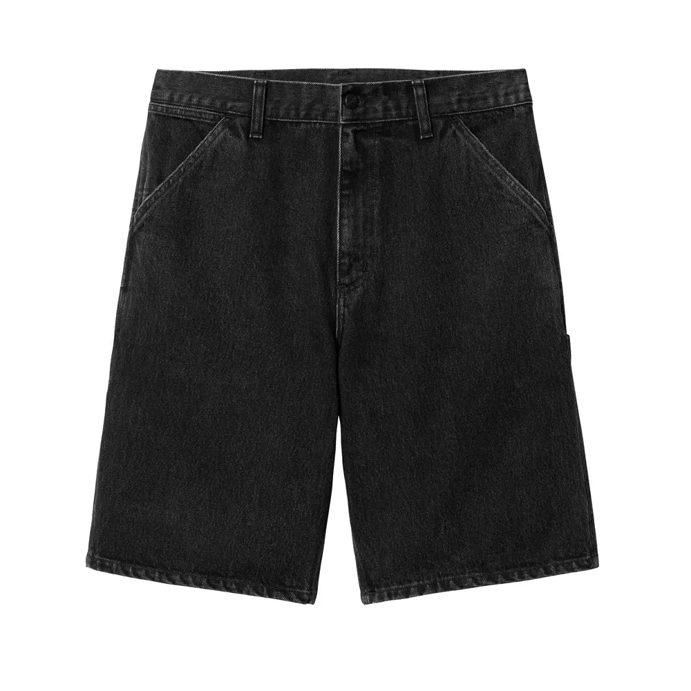 Single Knee Short | Black (stone washed)