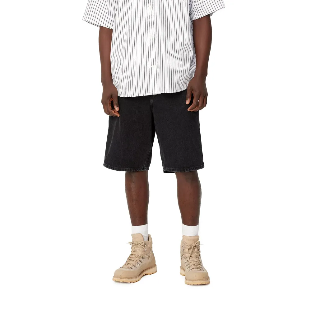 Single Knee Short | Black (stone washed)