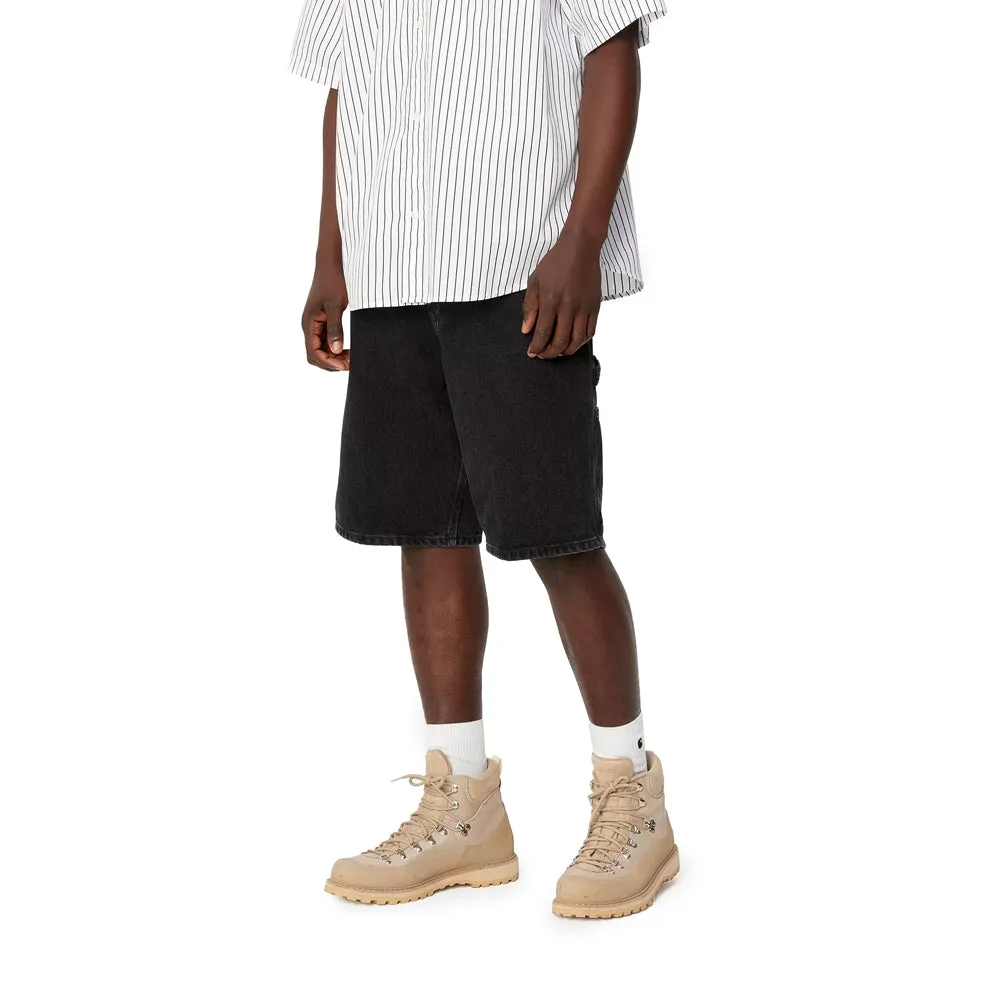 Single Knee Short | Black (stone washed)