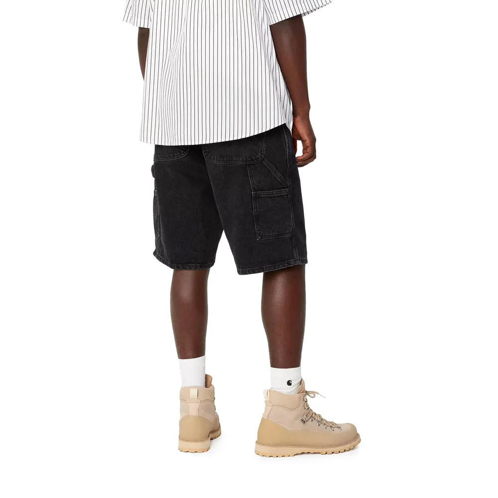 Single Knee Short | Black (stone washed)