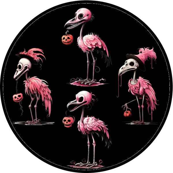 Skeleton Flamingos Yoga Shorts