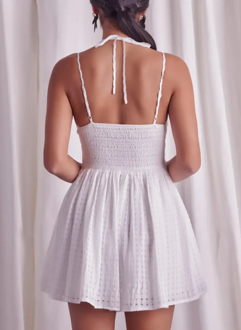 Sleeveless Smocked Detail Romper