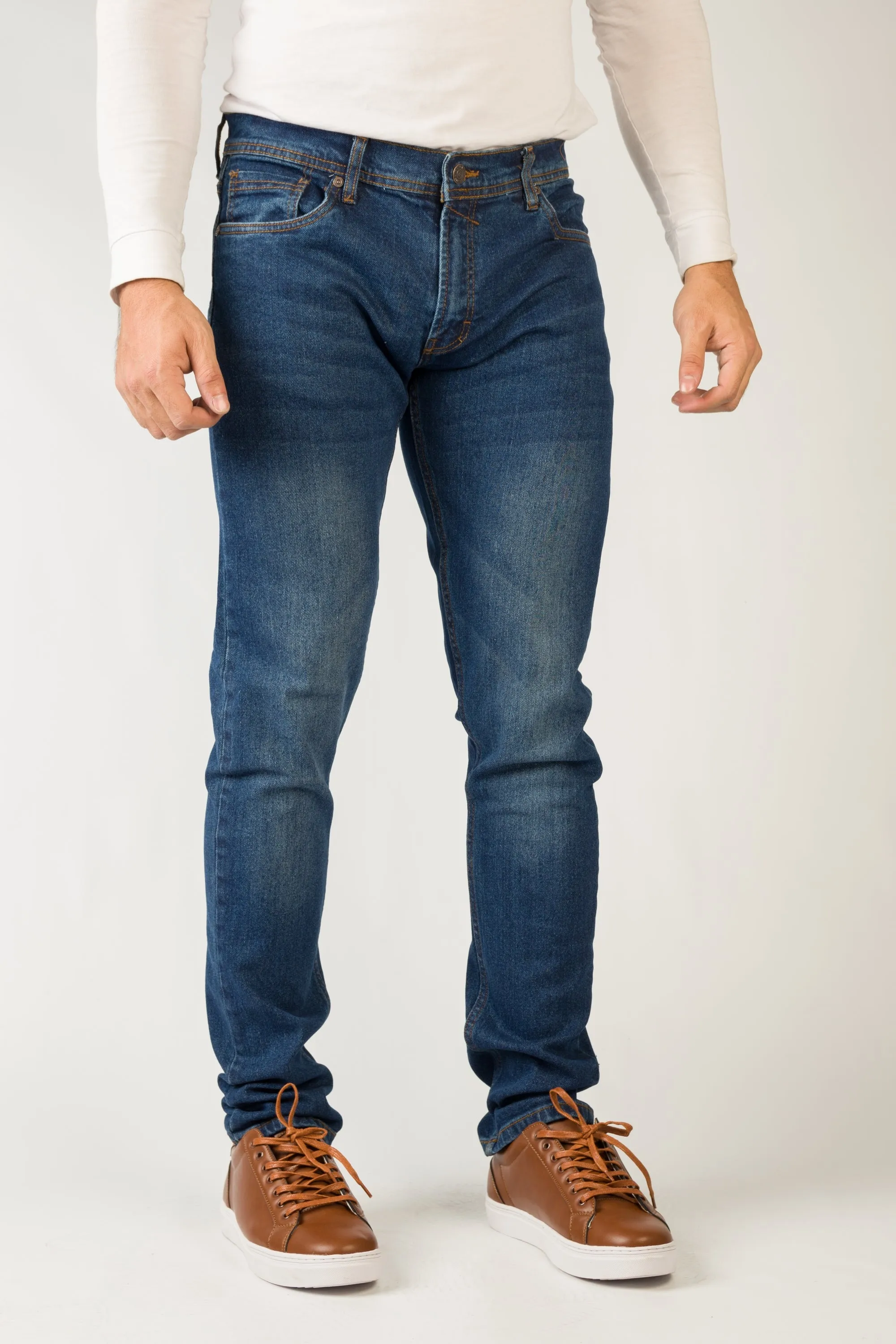 Slim Fit Faded Denim Jeans