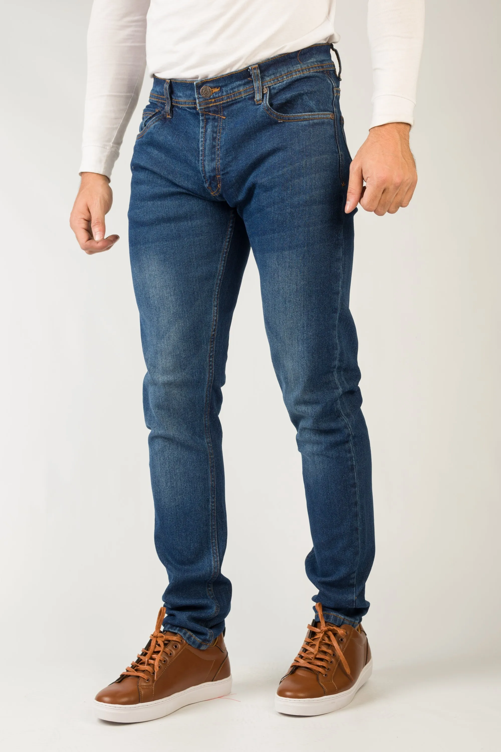 Slim Fit Faded Denim Jeans