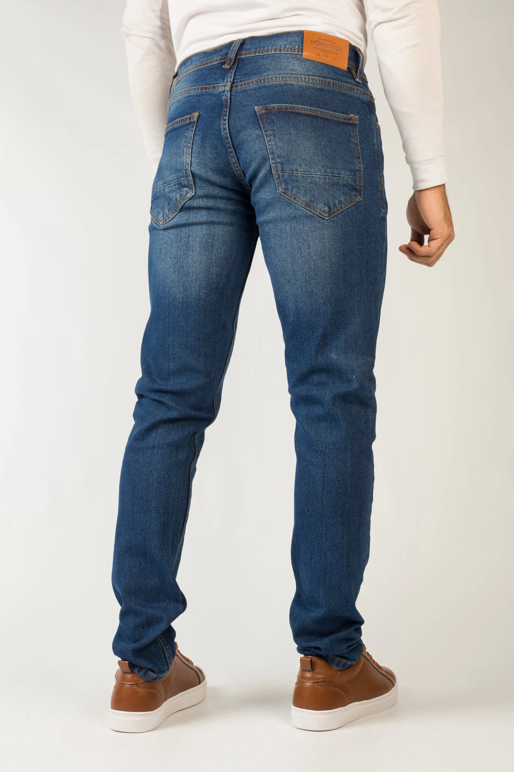 Slim Fit Faded Denim Jeans